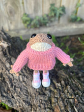 Hamilton Frog - brown knitted frog with sweater