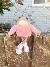 Hamilton - brown knitted frog with sweater