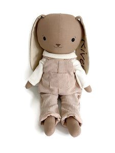 Dress-Up Doll Outfit - Corduroy dungarees & ribbed top