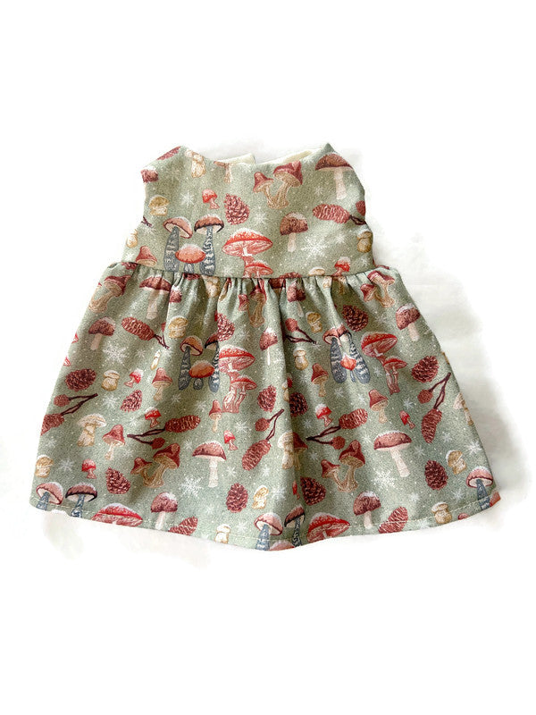 Meadow Folk Outfit - Sage Toadstools & Pinecones Dress