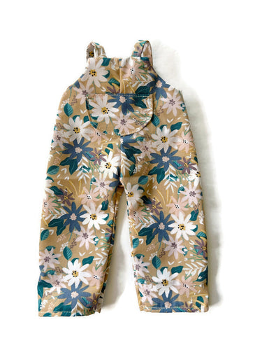 Meadow Folk Outfit - Tan floral dungarees