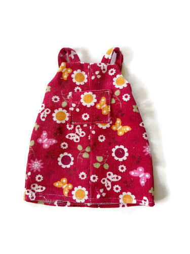 Meadow Folk Outfit - Red retro corduroy pinafore